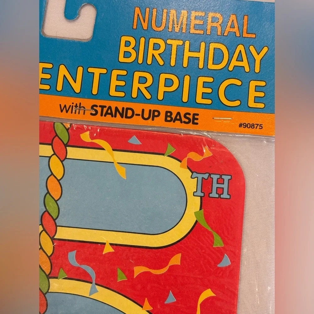 VINTAGE Adorable Carousel Themed Birthday Centerpiece Number 5 Red and Blue‎ NIB